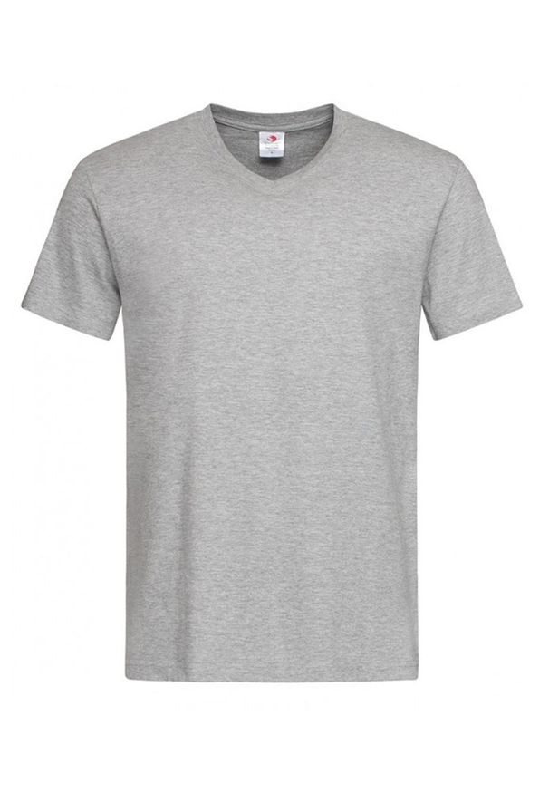 Szary t-shirt Stedman krótki, na co dzień, casualowy