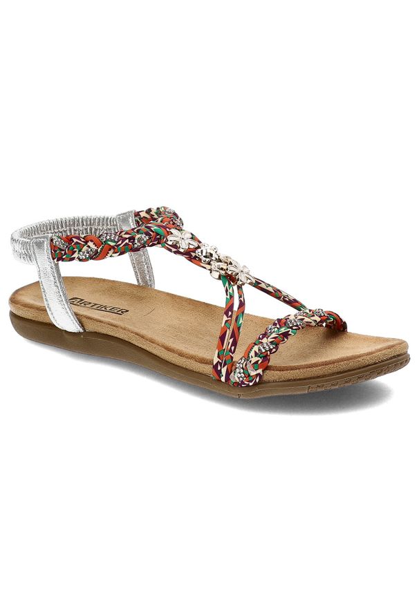 Kolorowe Sandały Artiker Modne Obuwie Damskie. Okazja: na co dzień. Zapięcie: pasek. Wzór: kolorowy. Sezon: lato. Styl: casual