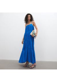 Reserved - Sukienka maxi z wiskozy - Niebieski. Kolor: niebieski. Materiał: wiskoza. Długość: maxi #1