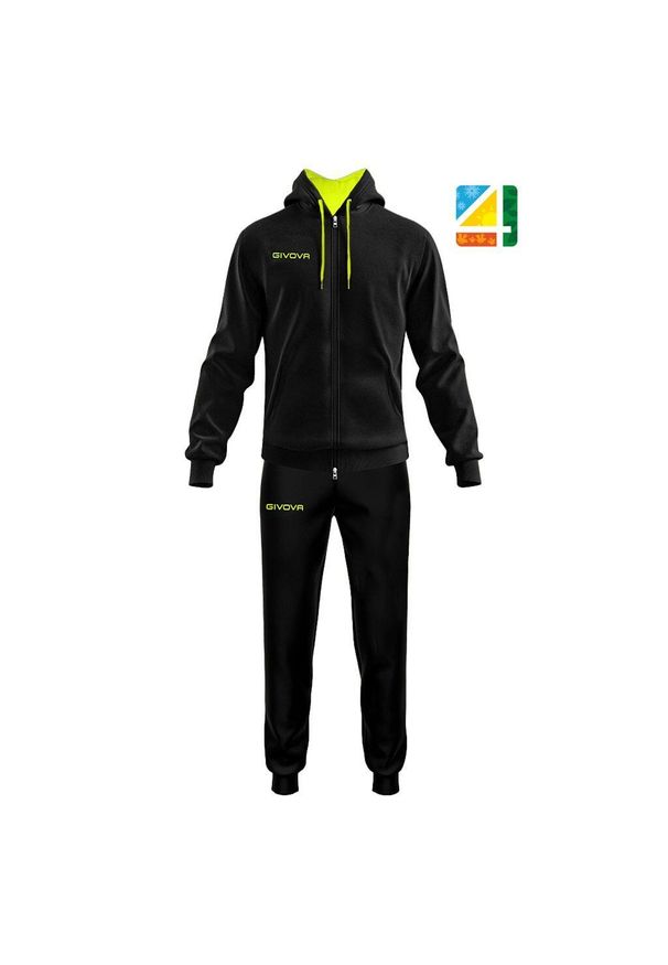 Dres Givova King 4 Seasons. Kolor: niebieski, wielokolorowy, czarny. Materiał: dresówka