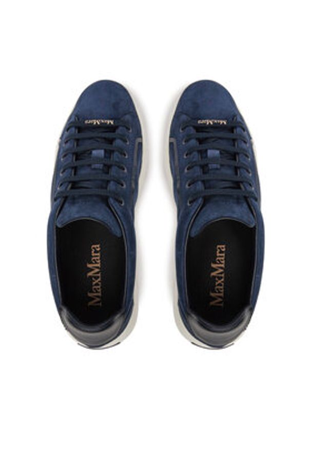 Max Mara Sneakersy 2514761011650 Granatowy. Kolor: niebieski. Materiał: zamsz, skóra
