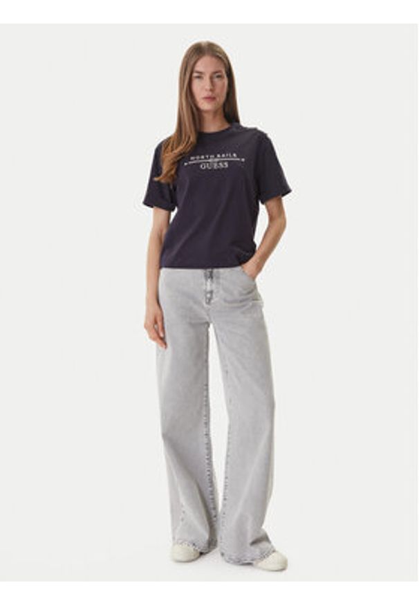 Guess T-Shirt GUESS x NORTH SAILS W6GI03 K2657 Granatowy Relaxed Fit. Kolor: niebieski. Materiał: bawełna