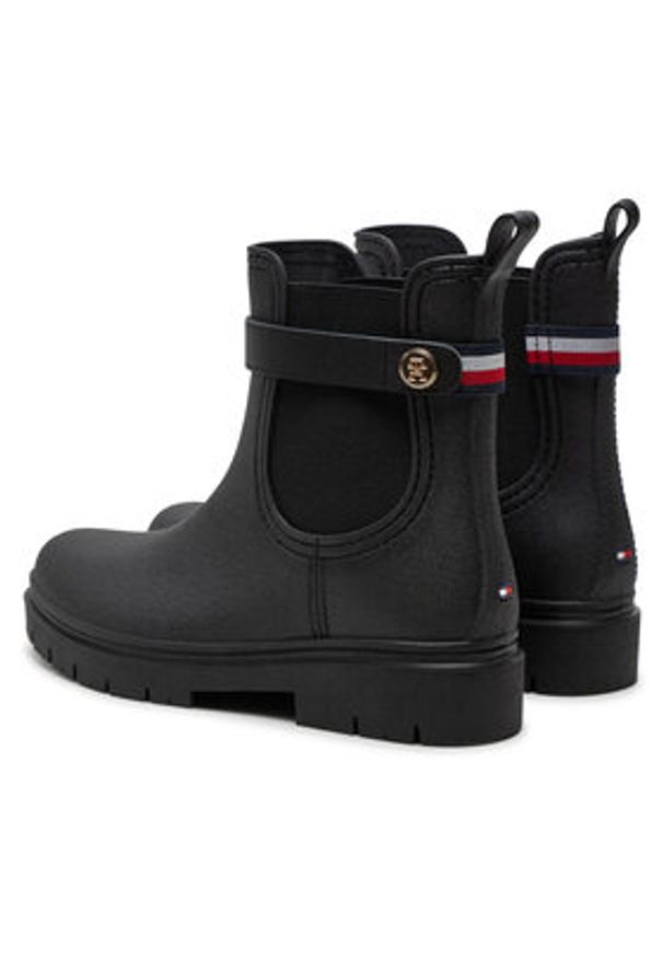 TOMMY HILFIGER - Tommy Hilfiger Kalosze Th Stud Rubberised Rainboot FW0FW08168 Czarny. Kolor: czarny