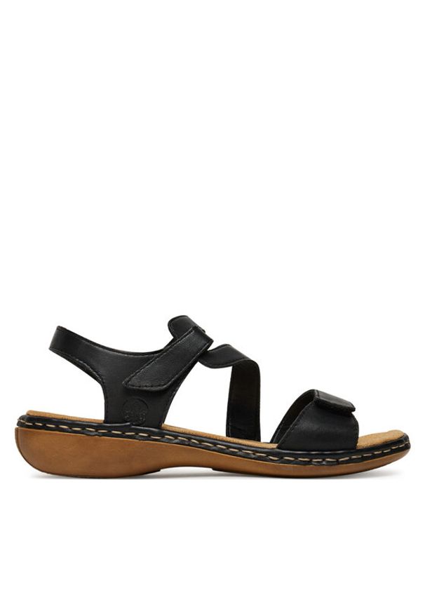 Rieker Sandały CEO-659C7-00 Czarny. Kolor: czarny. Materiał: skóra