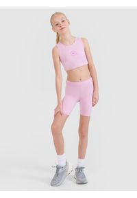 4f - 4F Legginsy kolarki sportowe dziewczęce - różowe 134/140 (8-10 lat). Kolor: różowy. Sezon: lato. Styl: sportowy