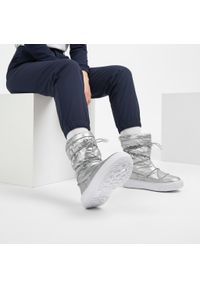 Big-Star - Srebrne Śniegowce Big Star Ocieplane Buty Damskie. Zapięcie: bez zapięcia. Kolor: srebrny. Materiał: syntetyk, materiał, skóra ekologiczna, futro. Szerokość cholewki: normalna. Sezon: zima. Obcas: na platformie. Styl: elegancki #1