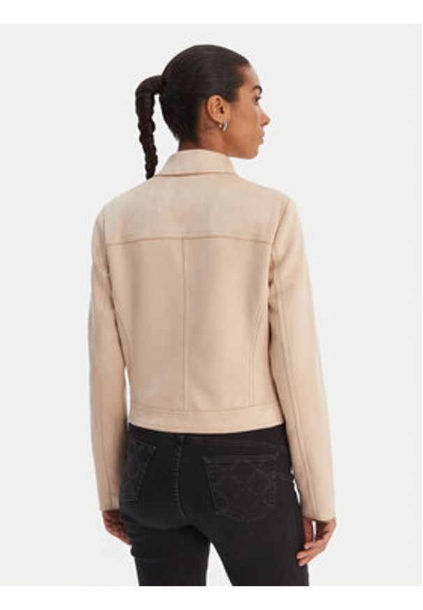 Morgan Kurtka z imitacji skóry 261-GELATO Beżowy Slim Fit. Kolor: beżowy. Materiał: skóra