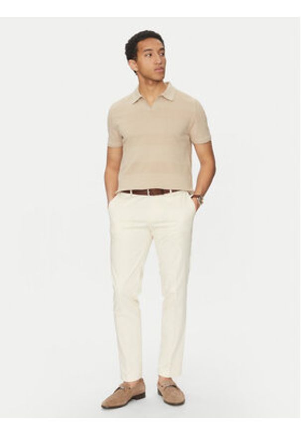 BOSS Spodnie garniturowe C-Genius 50539970 Écru Slim Fit. Materiał: bawełna
