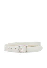 Calvin Klein Pasek Damski Classic Square Buckle Belt 20Mm LV04F7036G Biały. Kolor: biały. Materiał: skóra #1