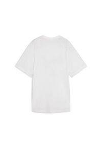 Puma - Damska koszulka z nadrukiem EVOSTRIPE PUMA White. Kolor: biały. Wzór: nadruk