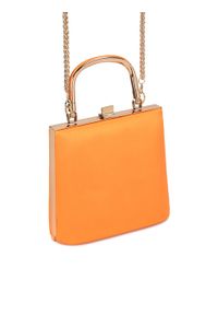 Kazar - Pomarańczowa kopertówka puzderko na złotym łańcuszku. Kolor: pomarańczowy. Styl: elegancki, wizytowy #3