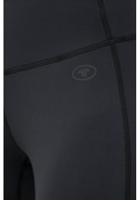 Tom Tailor szorty damskie kolor czarny gładkie medium waist. Kolor: czarny. Materiał: materiał, skóra. Wzór: gładki