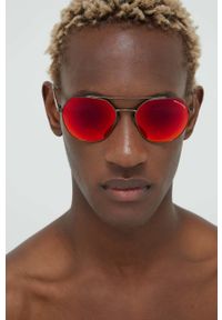 Armani Exchange okulary przeciwsłoneczne męskie kolor brązowy. Kolor: brązowy. Materiał: materiał #1