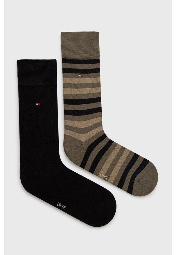 TOMMY HILFIGER - Tommy Hilfiger skarpetki (2-pack) męskie kolor zielony. Kolor: zielony