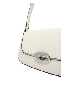 Calvin Klein Torebka Hardware Flap Shoulder Bag LV04F3146G Biały. Kolor: biały. Materiał: skórzane #4