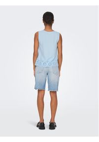 only - ONLY Bluzka 15296317 Niebieski Regular Fit. Kolor: niebieski. Materiał: wiskoza #7