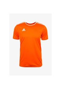 Adidas - Jersey adidas Entrada 18. Kolor: biały, wielokolorowy, pomarańczowy. Materiał: jersey. Sport: piłka nożna