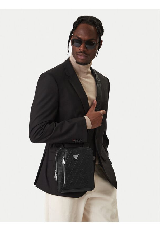 Guess Saszetka HMTOTE P6159 Czarny. Kolor: czarny. Materiał: skóra