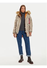 Alpha Industries Parka 113007 Brązowy Regular Fit. Kolor: brązowy. Materiał: syntetyk #6