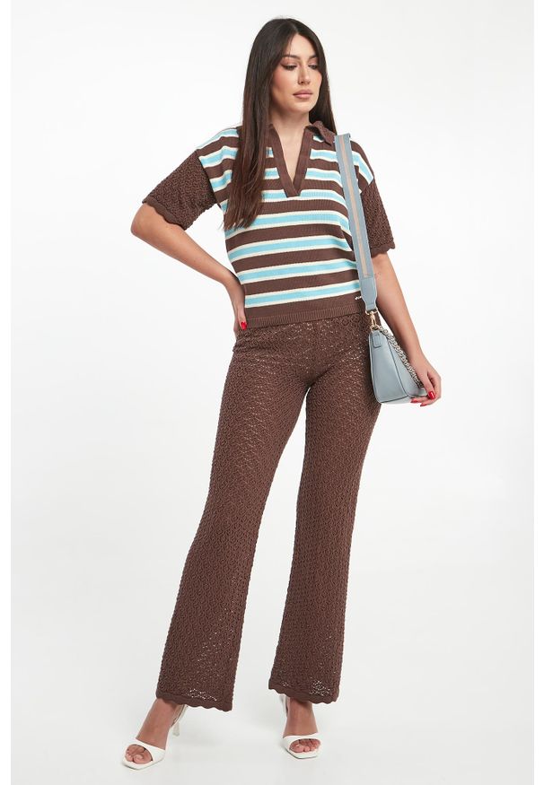 Ermanno Firenze - Sweter damski polo ERMANNO FIRENZE. Typ kołnierza: polo