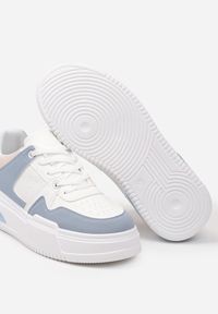 Born2be - Niebiesko-Białe Sznurowane Sneakersy na Grubej Podeszwie Levitellia. Kolor: niebieski. Materiał: jeans #5