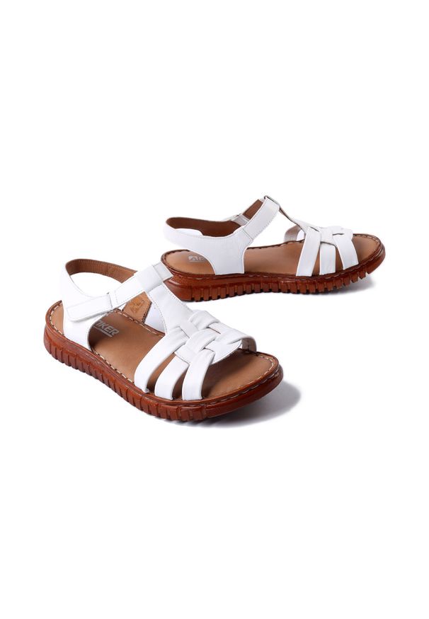 Artiker Relaks - ARTIKER RELAKS 54C0813 biały, sandały damskie. Okazja: na co dzień. Kolor: biały. Materiał: skóra. Styl: casual