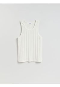 Reserved - Strukturalny tank top - wielobarwny. Materiał: dzianina, bawełna #1