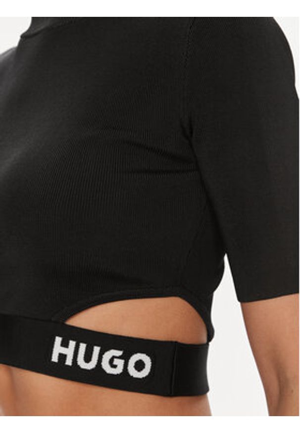 Hugo Sweter Satchina 50508600 Czarny Slim Fit. Kolor: czarny. Materiał: wiskoza