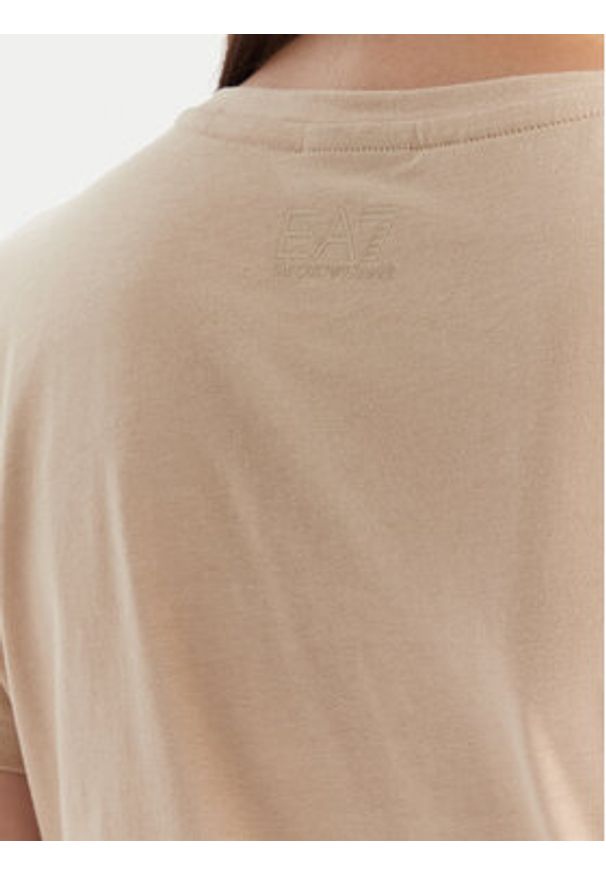 EA7 Emporio Armani T-Shirt 7W000521 AF12503 U1046 Beżowy Regular Fit. Kolor: beżowy. Materiał: bawełna