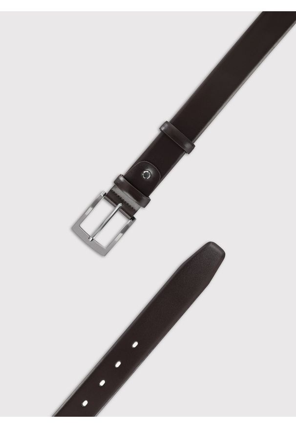 Pako Lorente - PAKO LORENTE – Ciemnobordowy skórzany pasek męski. Kolor: czarny, brązowy, czerwony. Materiał: skóra