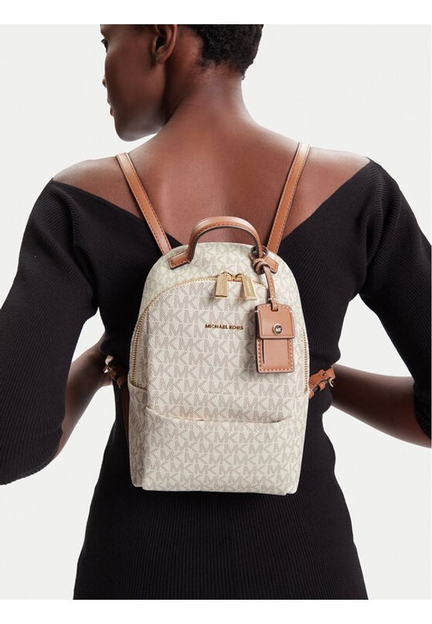 MICHAEL Michael Kors Plecak Sable 30T5G3XB1B Beżowy. Kolor: beżowy. Materiał: skóra