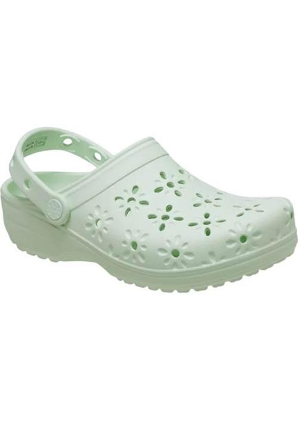 Buty do chodzenia damskie Crocs Classic Floral Cut Out Clog. Kolor: zielony. Materiał: syntetyk, materiał. Sezon: lato. Sport: turystyka piesza