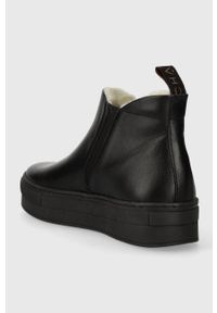 Charles Footwear sztyblety skórzane Nessa damskie kolor czarny na platformie Nessa.Mini.Boots.Black. Kolor: czarny. Materiał: skóra. Obcas: na platformie #3