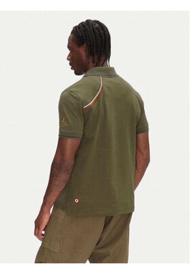 Aeronautica Militare Polo 251PO1853P191 Khaki Regular Fit. Typ kołnierza: polo. Kolor: brązowy. Materiał: bawełna
