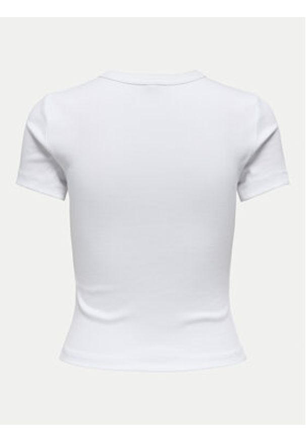 only - ONLY T-Shirt Val 15339774 Biały Slim Fit. Kolor: biały. Materiał: bawełna