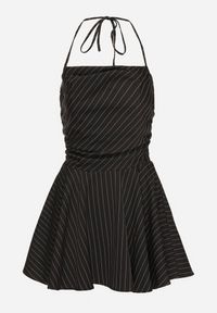 Born2be - Czarna Sukienka Vices w Paski z Kwadratowym Dekoltem Fenarose. Okazja: na co dzień. Typ kołnierza: dekolt kwadratowy. Kolor: czarny. Wzór: paski. Typ sukienki: sportowe. Styl: casual, elegancki, sportowy #5