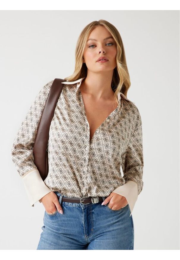 Guess Top 166913 Beżowy Classic Fit. Kolor: beżowy