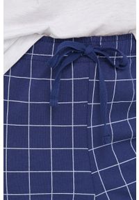 Answear Lab komplet piżamowy. Kolor: niebieski. Materiał: dzianina. Długość: krótkie. Wzór: nadruk