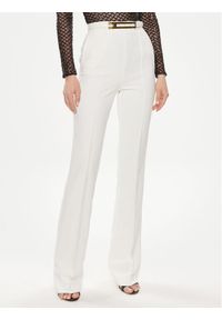 Elisabetta Franchi Spodnie materiałowe PA-034-42E2-5981 Biały Regular Fit. Kolor: biały. Materiał: syntetyk