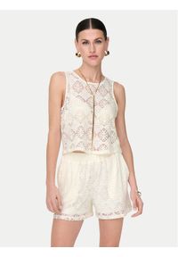 JDY Top Eva 15351499 Biały Regular Fit. Kolor: biały. Materiał: syntetyk