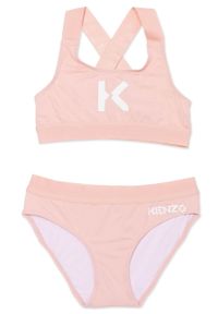 Kenzo kids - KENZO KIDS - Strój kąpielowy dziecięcy. Kolor: różowy. Materiał: materiał, dzianina, poliamid, elastan. Rodzaj stanika: odpinane ramiączka. Wzór: nadruk #1
