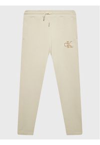 Calvin Klein Jeans Spodnie dresowe Monogram Off Placed IG0IG01607 Écru Regular Fit. Materiał: bawełna