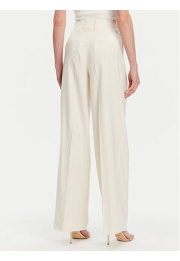 SIMONA CORSELLINI - Simona Corsellini Spodnie materiałowe P25CPPA01901 Écru Relaxed Fit. Materiał: wiskoza