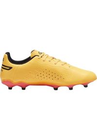 Buty piłkarskie męskie Puma King Match. Zapięcie: sznurówki. Kolor: wielokolorowy, pomarańczowy, czarny. Materiał: materiał, syntetyk, tkanina. Szerokość cholewki: normalna. Sport: piłka nożna