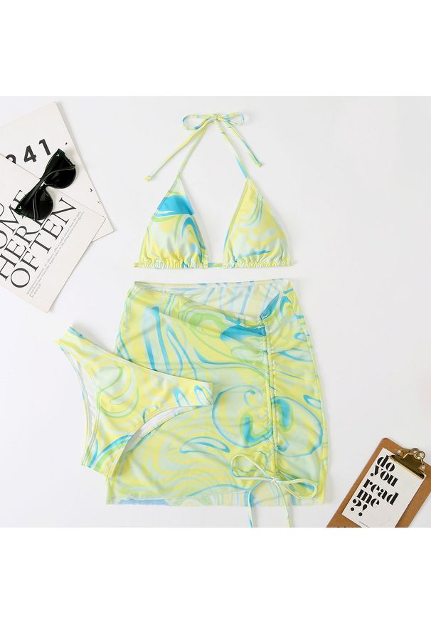 Intica - Strój kąpielowy z pareo na plażę i basen Maritta. Kolor: wielokolorowy. Materiał: materiał