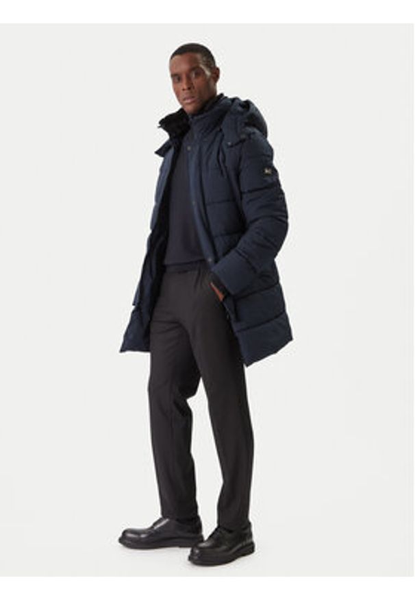 Karl Lagerfeld - KARL LAGERFELD Kurtka zimowa 505035 554586 Granatowy Regular Fit. Typ kołnierza: dekolt w karo. Kolor: niebieski. Materiał: syntetyk. Sezon: zima