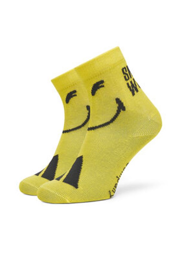 Adidas - adidas Zestaw 3 par wysokich skarpet dziecięcych Smiley World JG5804 Kolorowy. Materiał: materiał, bawełna. Wzór: kolorowy