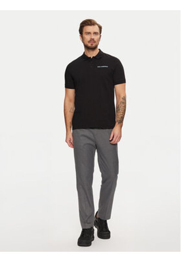 Karl Lagerfeld - KARL LAGERFELD Polo 745094 551225 Czarny Regular Fit. Typ kołnierza: polo. Kolor: czarny. Materiał: bawełna