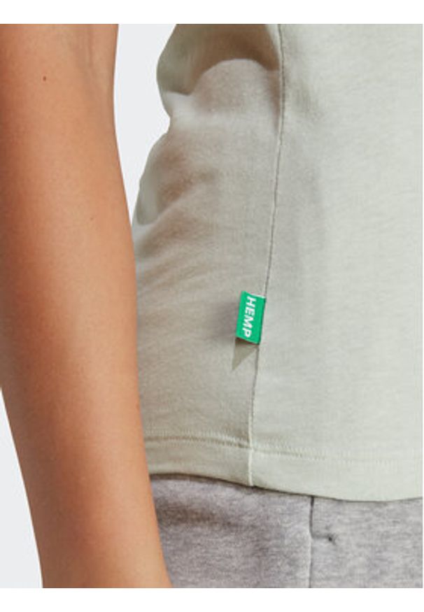 Adidas - adidas T-Shirt Essentials+ Made with Hemp T-Shirt HA7151 Zielony Slim Fit. Kolor: zielony. Materiał: bawełna