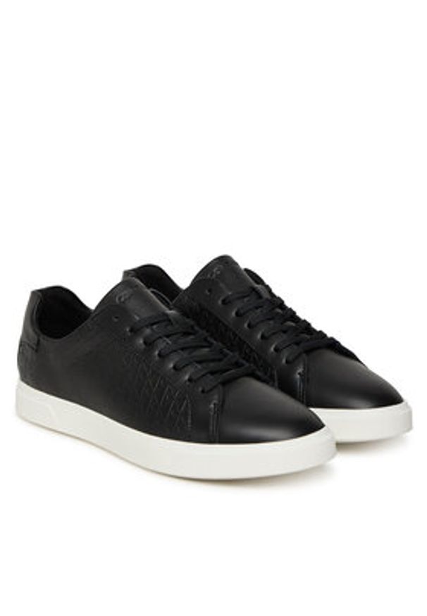 Calvin Klein Sneakersy Low Pro Cups Lace Up Lth Aop HW0HW02817 Czarny. Kolor: czarny. Materiał: skóra